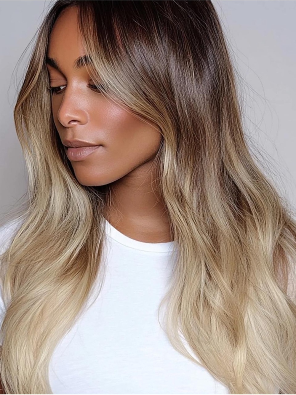 BELLAMI Brown to Blonde Balayage Long Wavy Hair